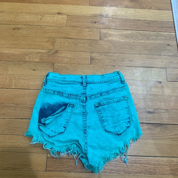 Turquoise jeans shorts - Picture 2 of 2